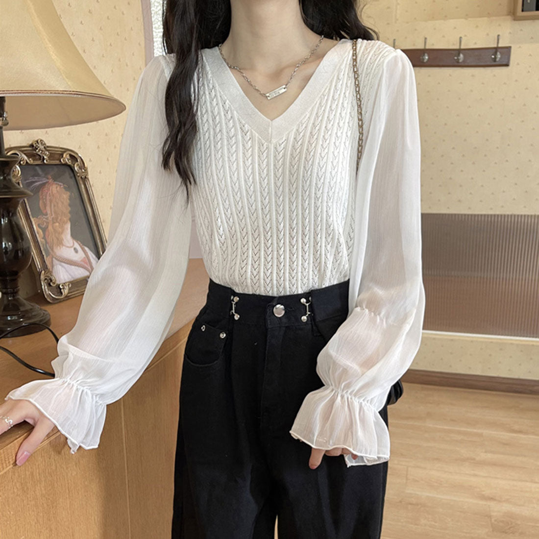 レディース ニットトップス  韓国 秋服