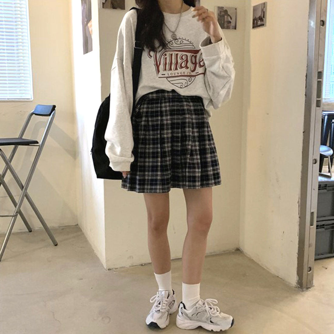 ロゴTシャツ レディース 長袖 韓国 イエロー