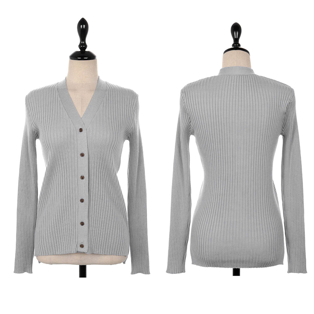 リブニットカーディガン レディース 秋冬