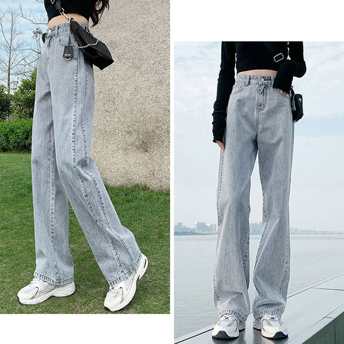 ストレートデニムパンツ ハイウエスト美脚