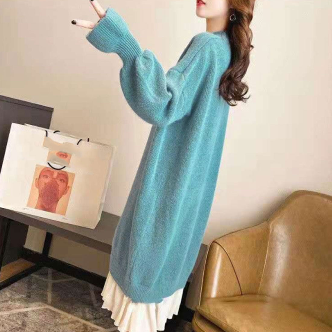 ニット ドッキングワンピース カジュアル