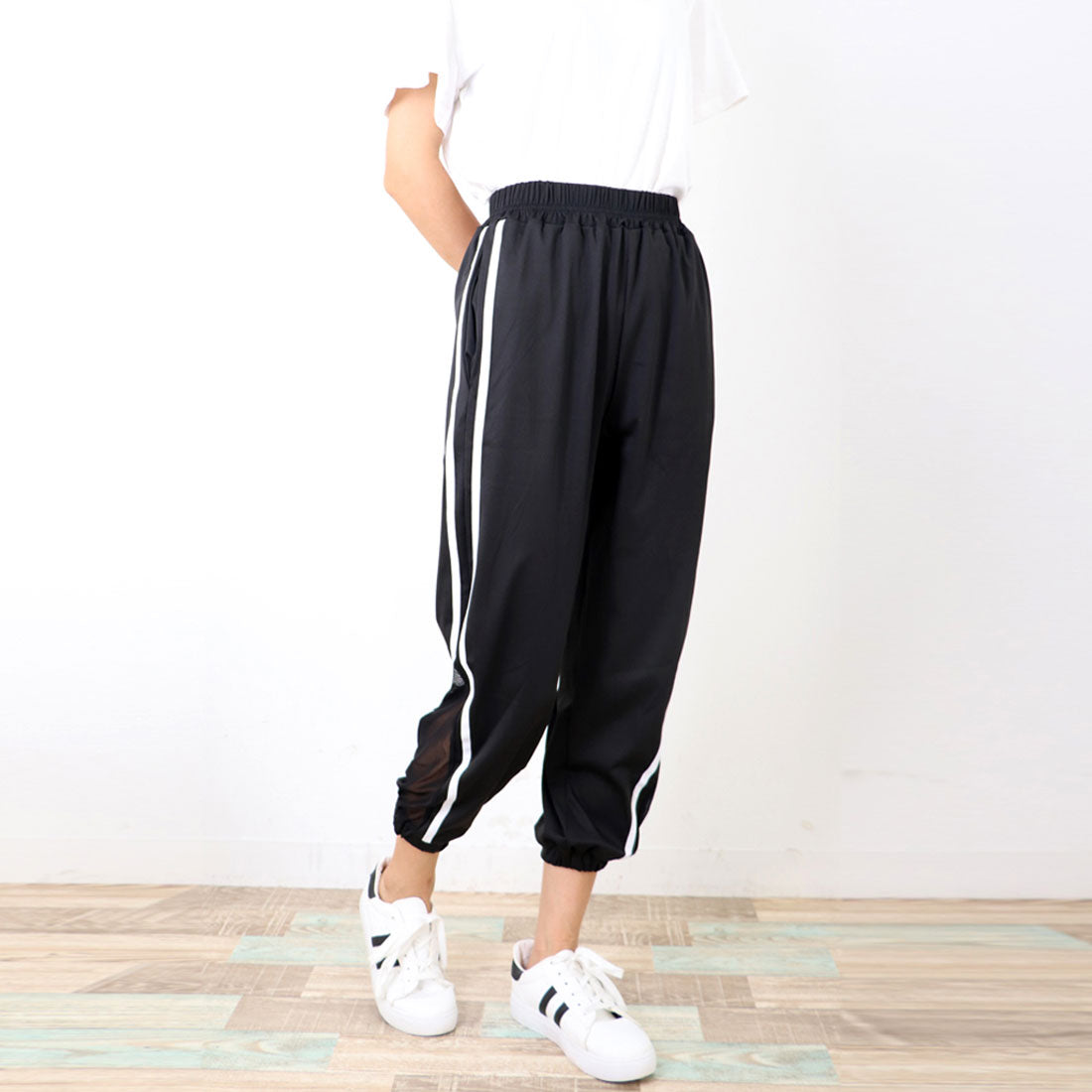 サイドライン パンツ レディース