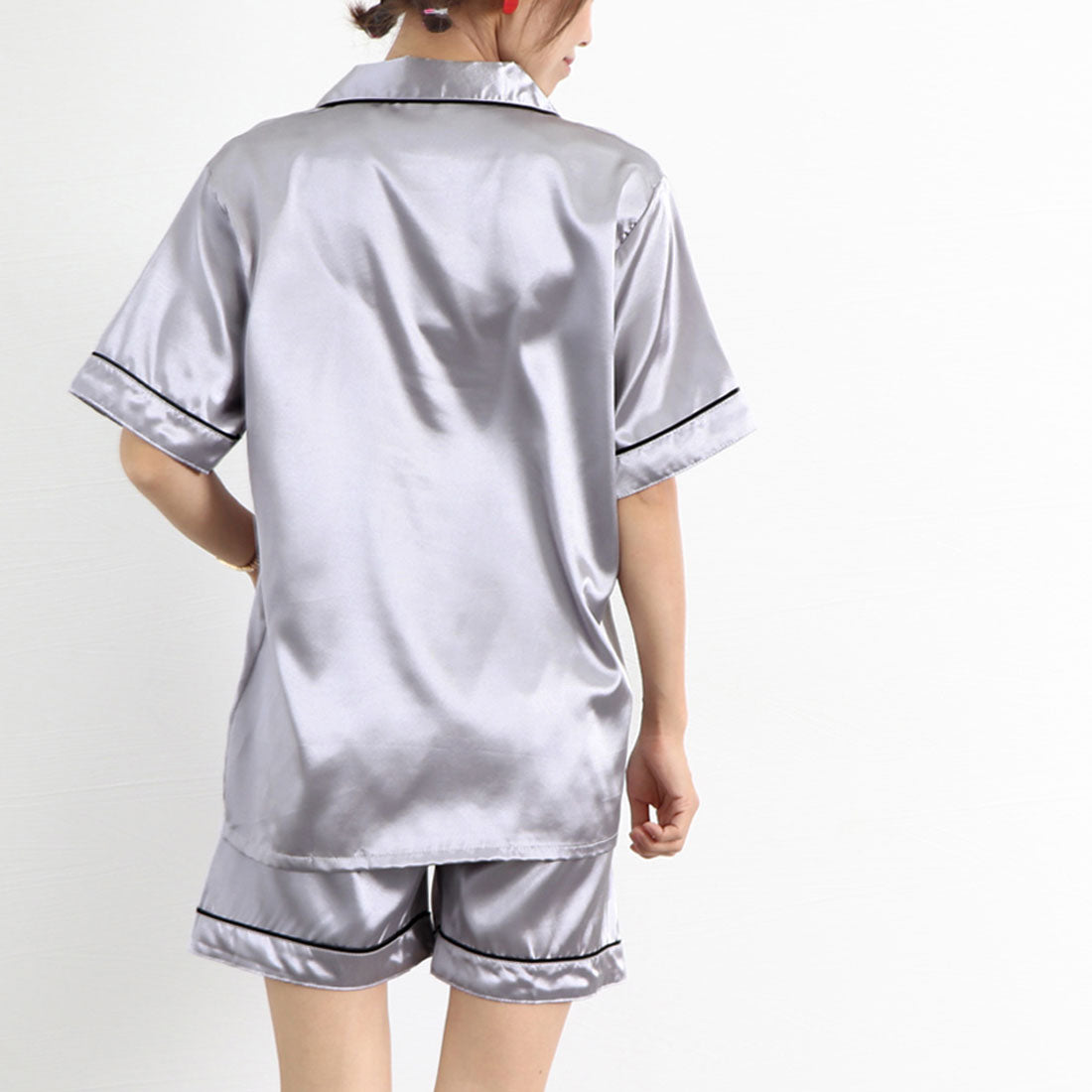 Silk-like pajama set, loungewear