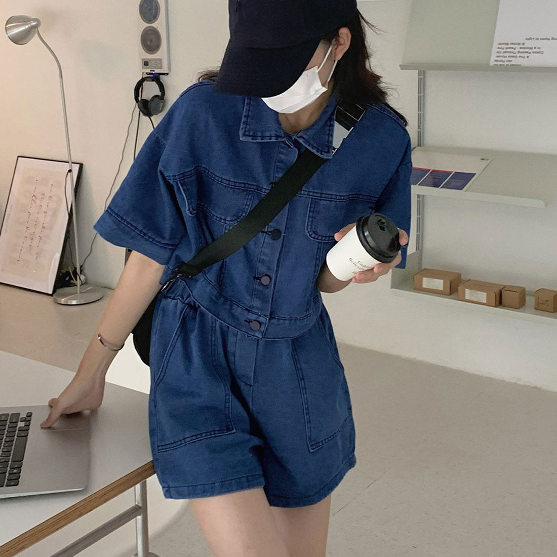 ミニミニストア miniministore デニムセットアップ カジュアル上下セット