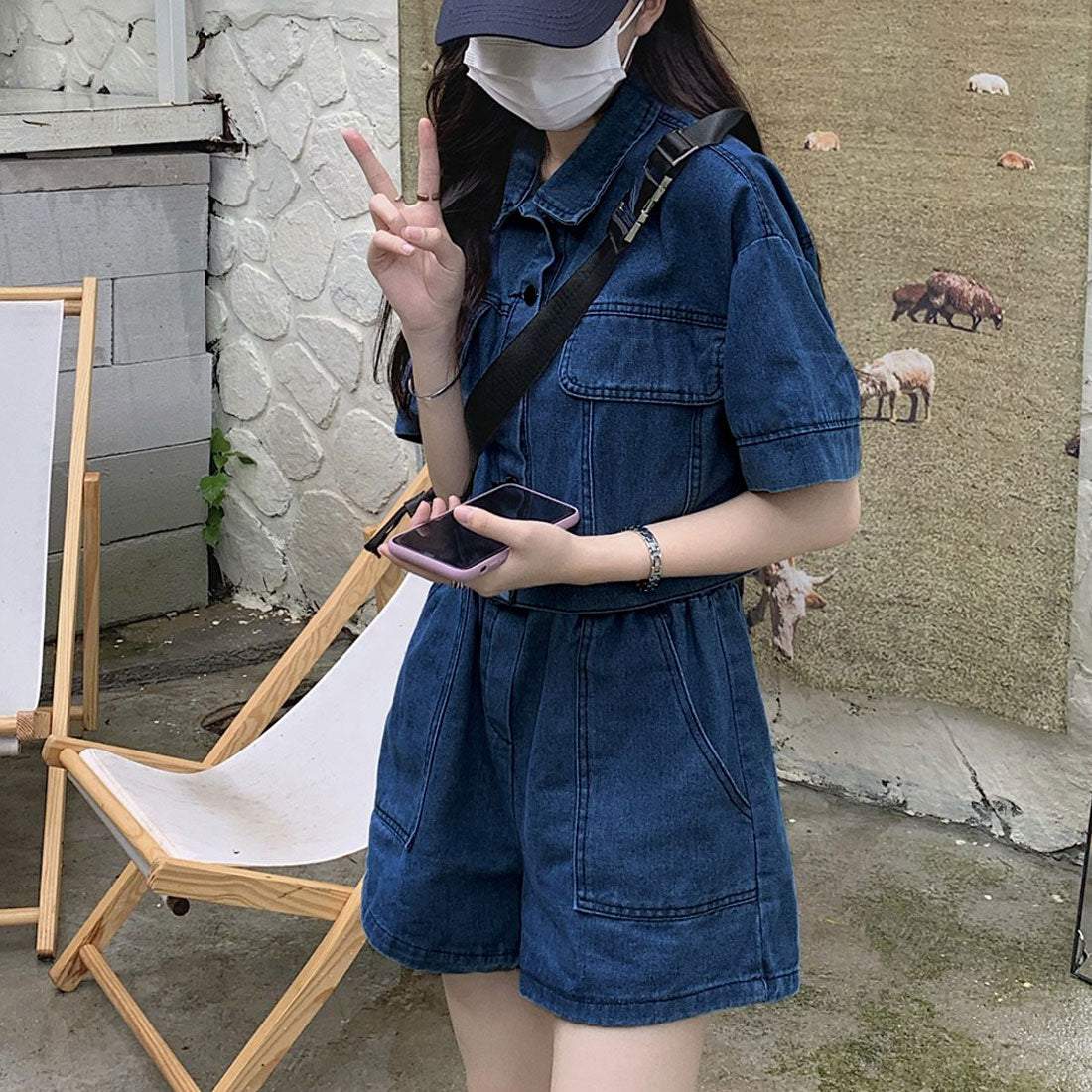 ミニミニストア miniministore デニムセットアップ カジュアル上下セット