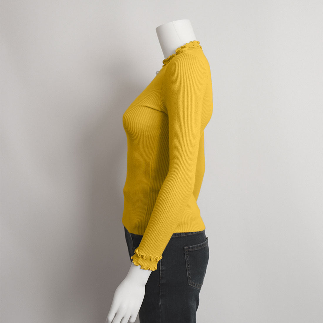 Crew neck knit, long sleeves, women's, 7 colors