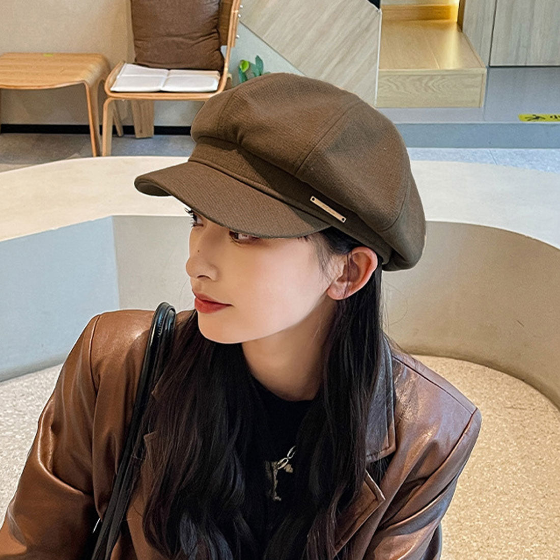 Korean style newsboy cap for women