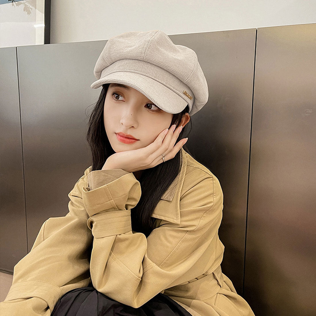Korean style newsboy cap for women