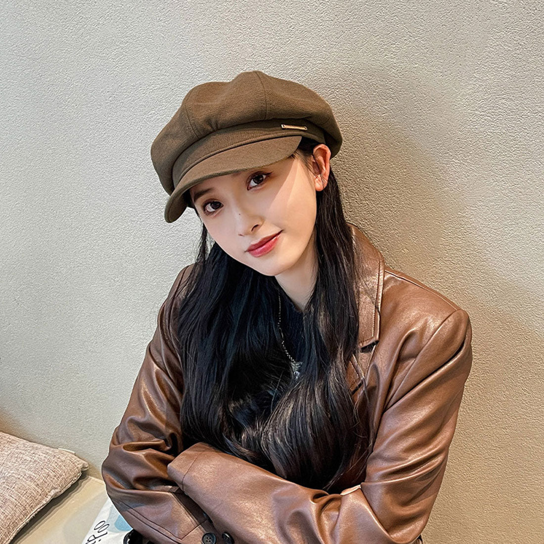 Korean style newsboy cap for women