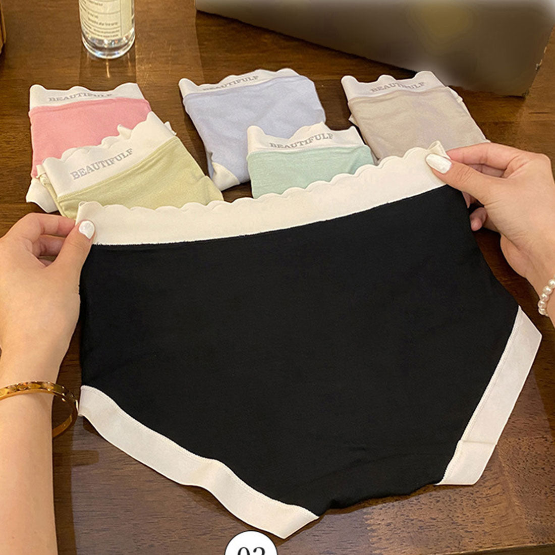 モーダルショーツ 美尻バイカラーショーツ【返品不可商品】 ベージュ
