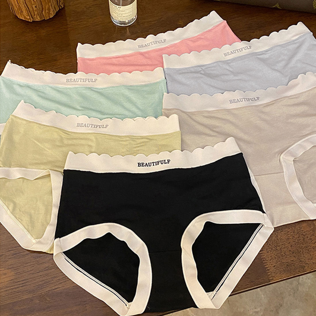 モーダルショーツ 美尻バイカラーショーツ【返品不可商品】 ベージュ