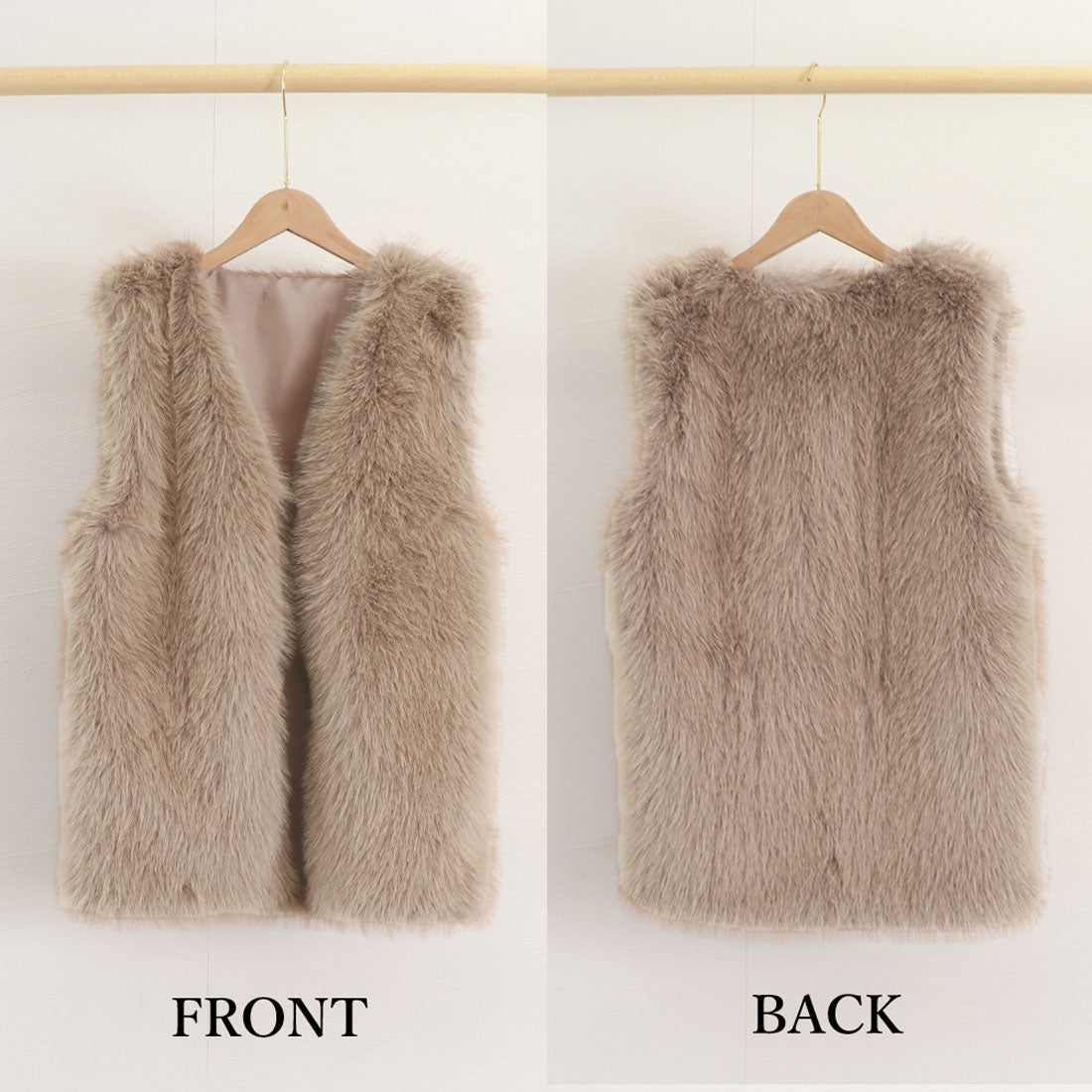 Eco fur vest, Korean style vest for women