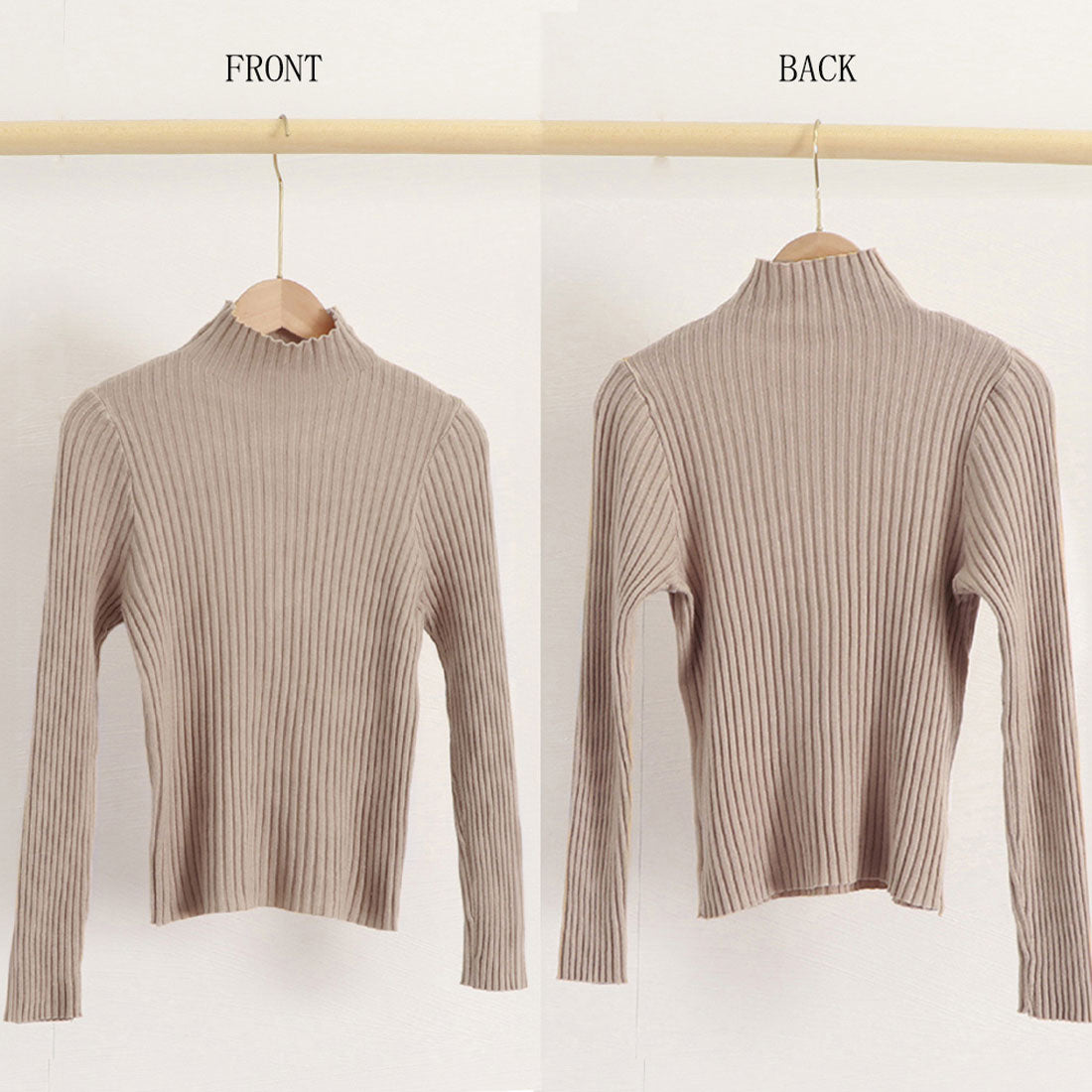 Women's Bottle Neck Rib Knit Top