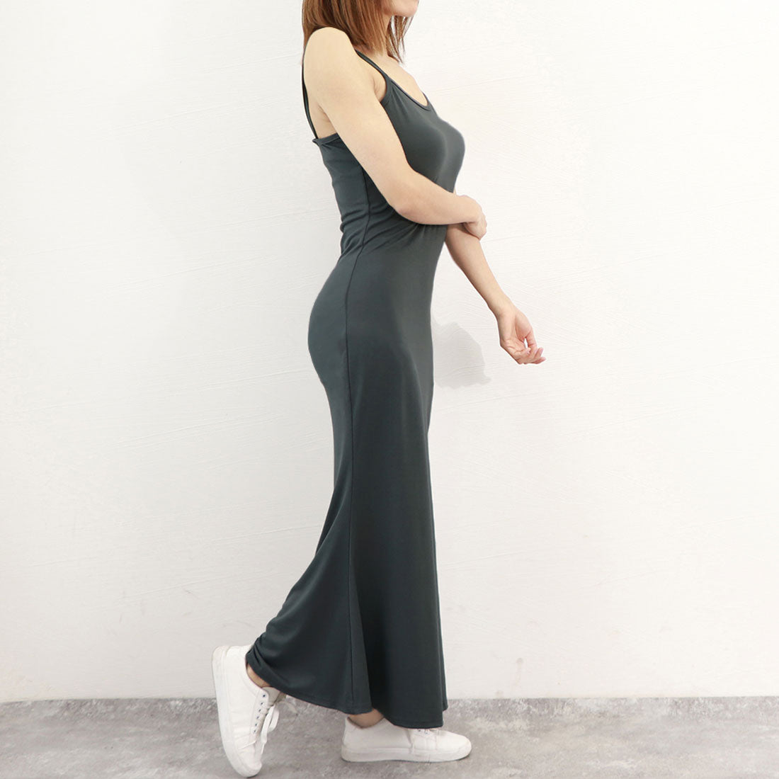 キャミワンピースロング丈ボディコンワンピ