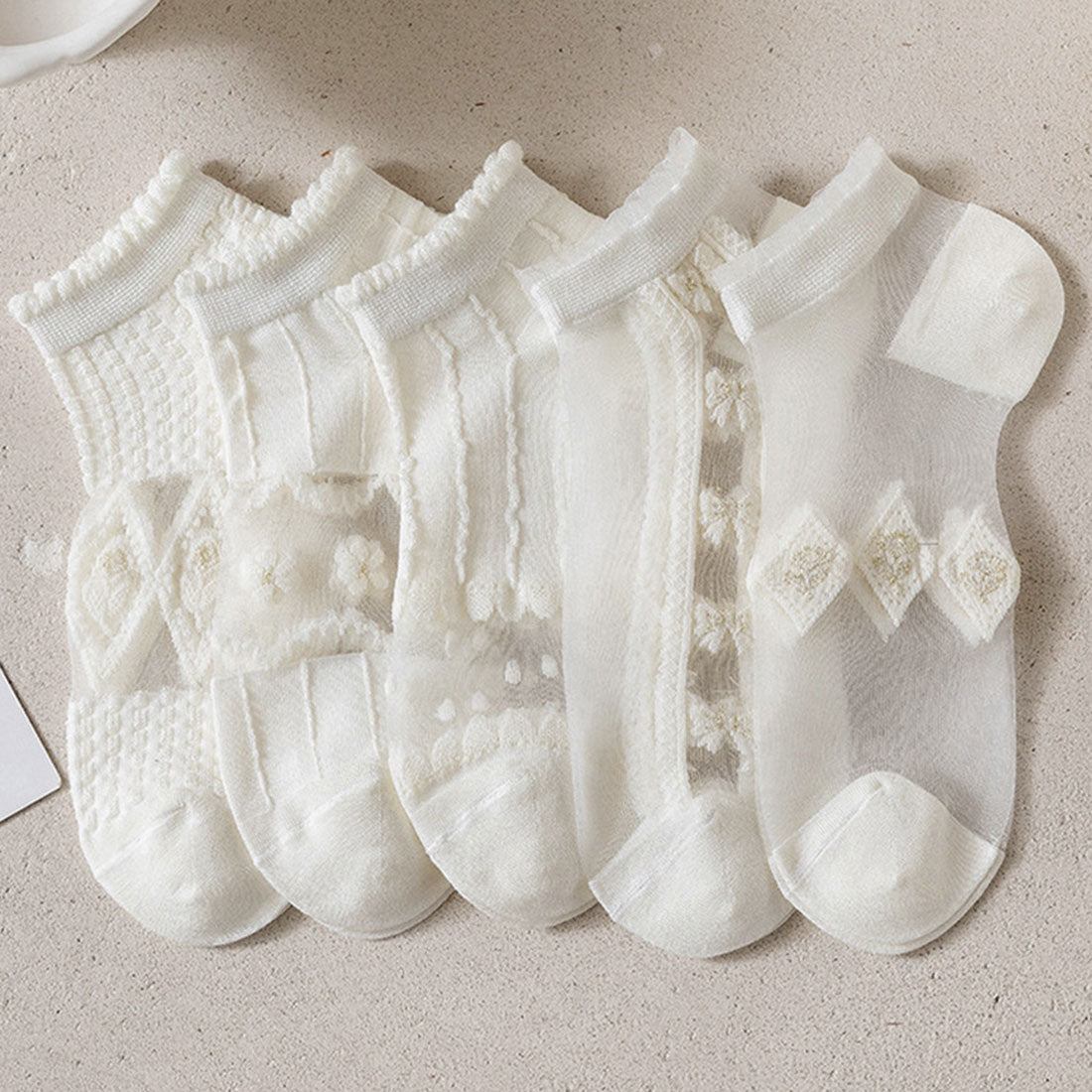 シースルーソックス 花柄 レース女性用