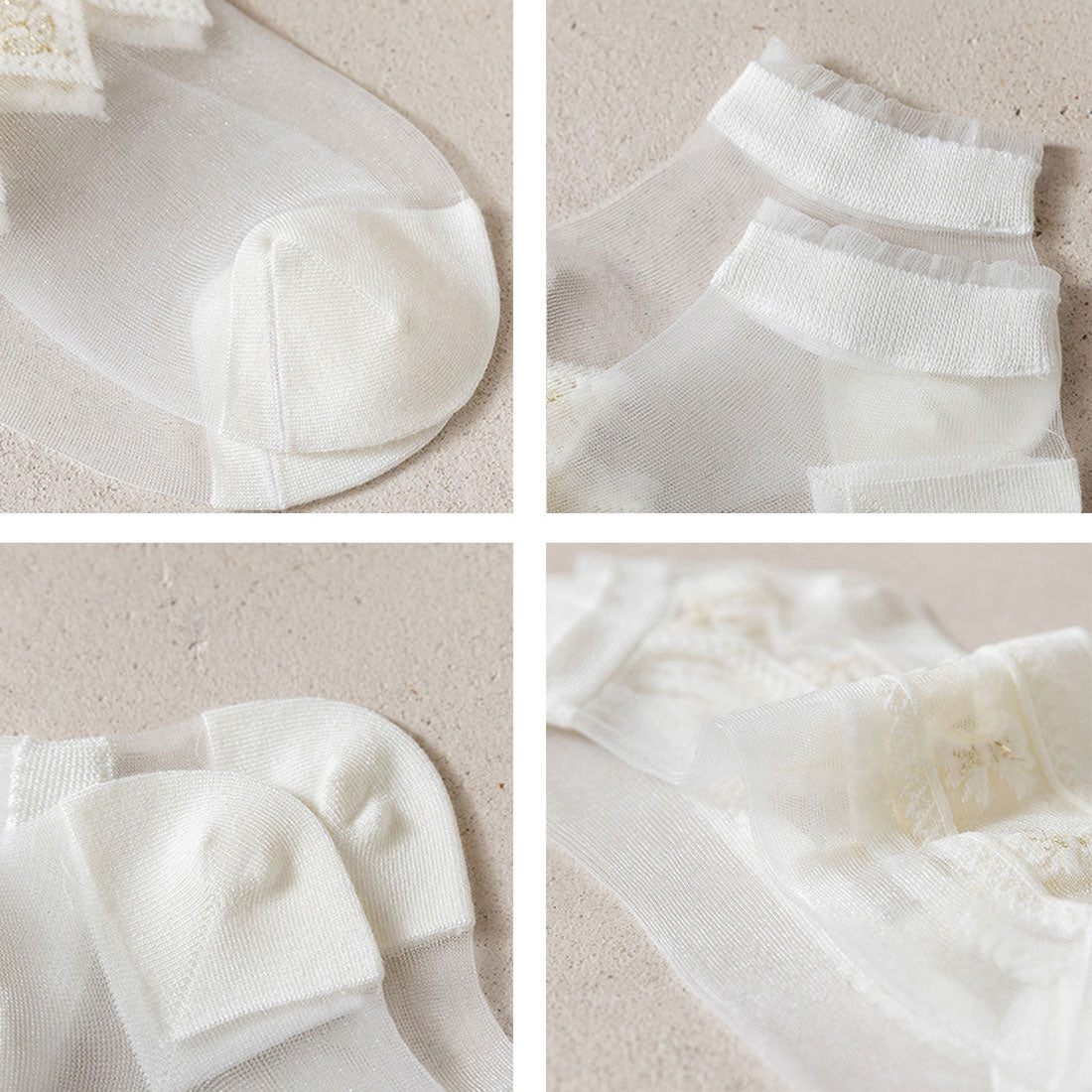 シースルーソックス 花柄 レース女性用