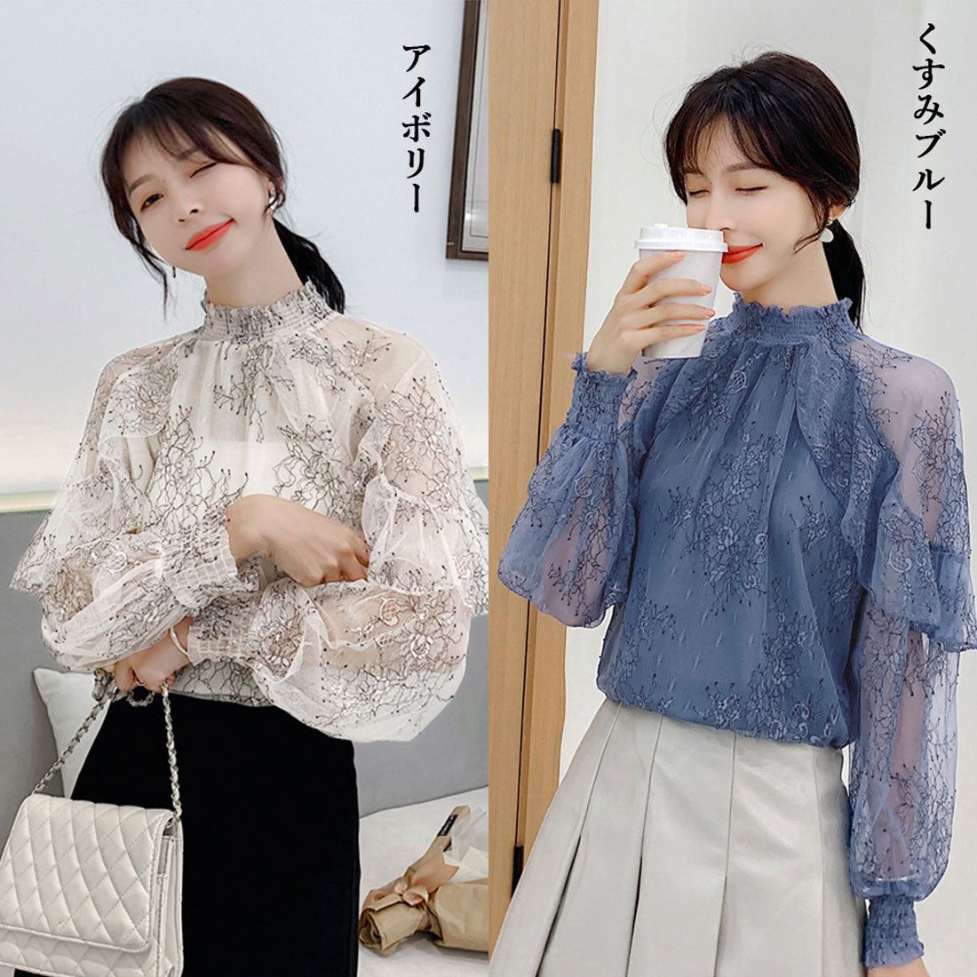 シャツ+ブラウス(半袖+袖なし) BayBee lace tiered blouse (lavender) Lavender Eyelet Lace Top | Bonnie Rae Boutique