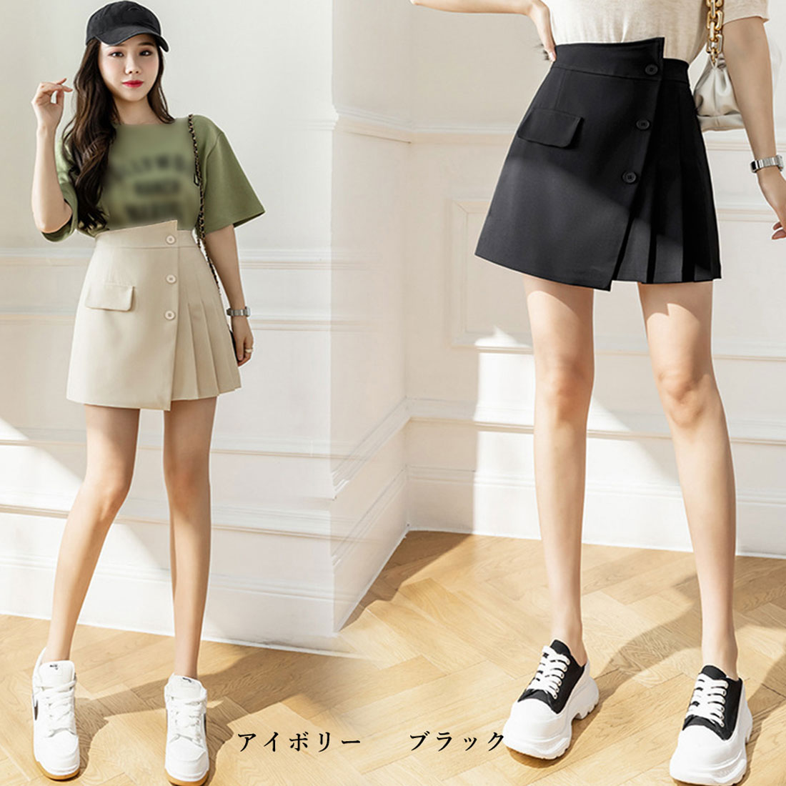 プリーツミニスカート レディース韓国春夏