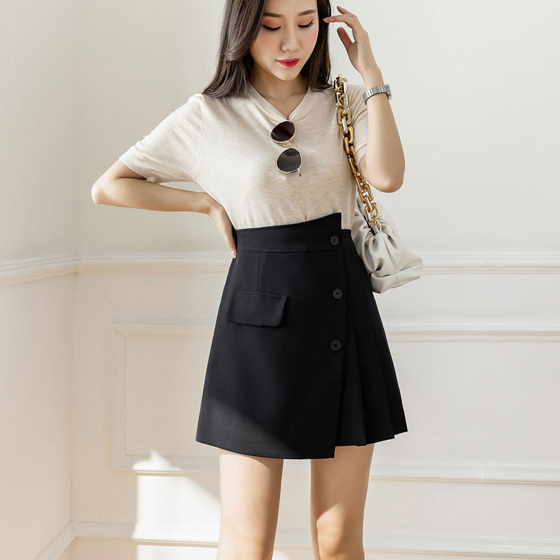 プリーツミニスカート レディース韓国春夏