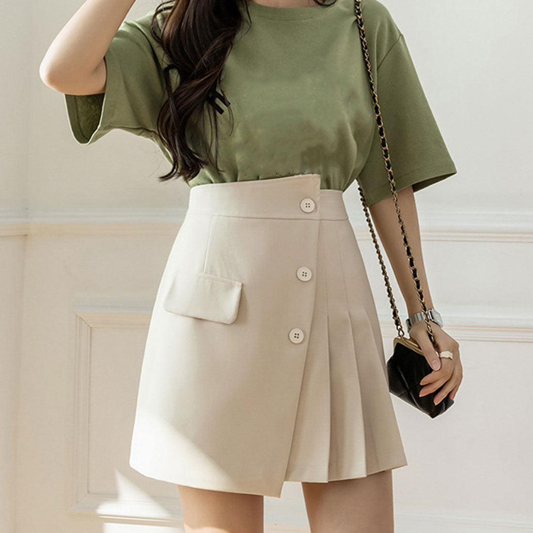 プリーツミニスカート レディース韓国春夏