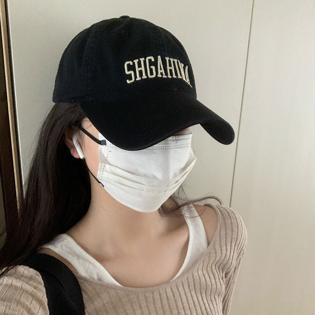キャップ 小顔 刺しゅう 英字ロゴ 韓国