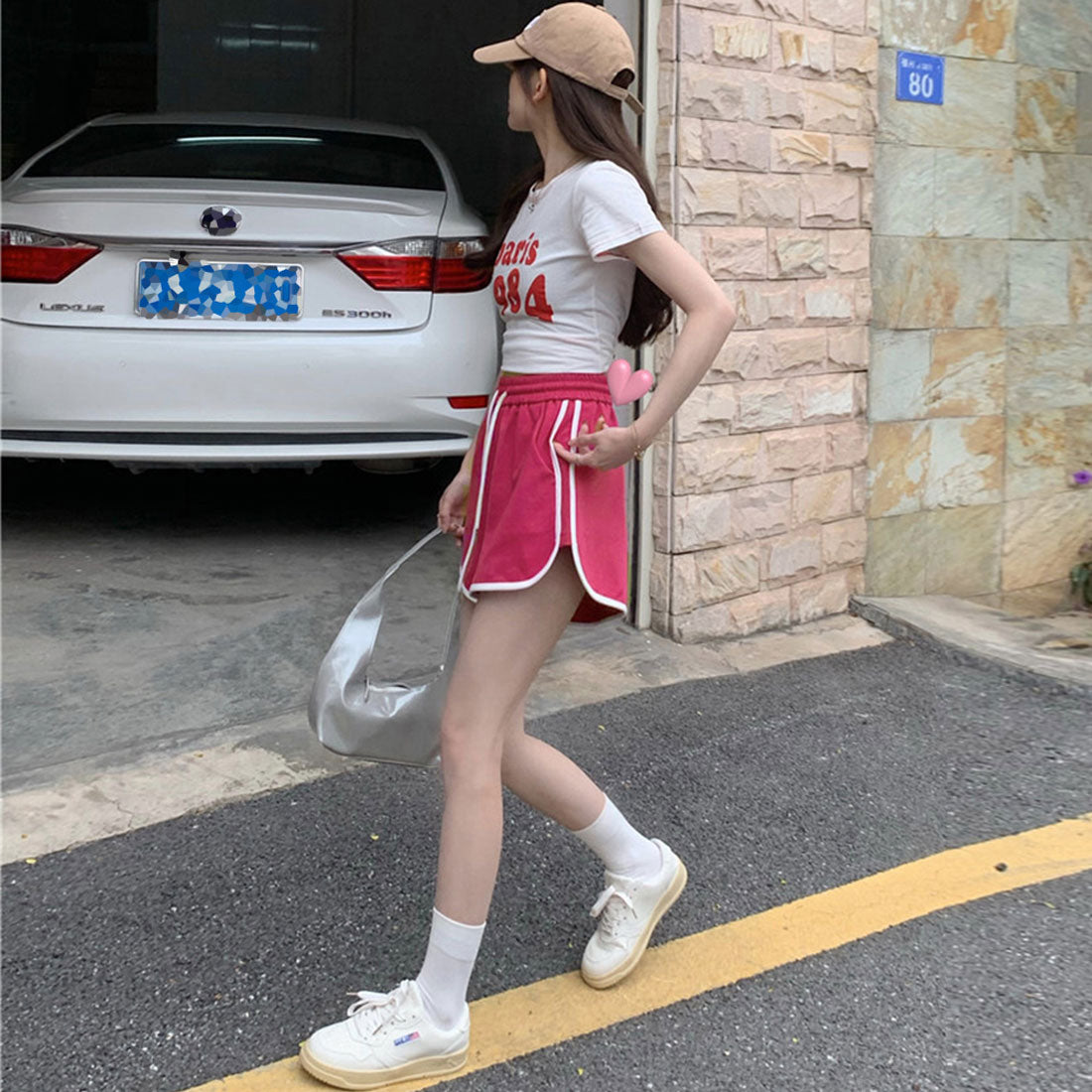 韓国ショートパンツ レディース スポーツ ホワイト