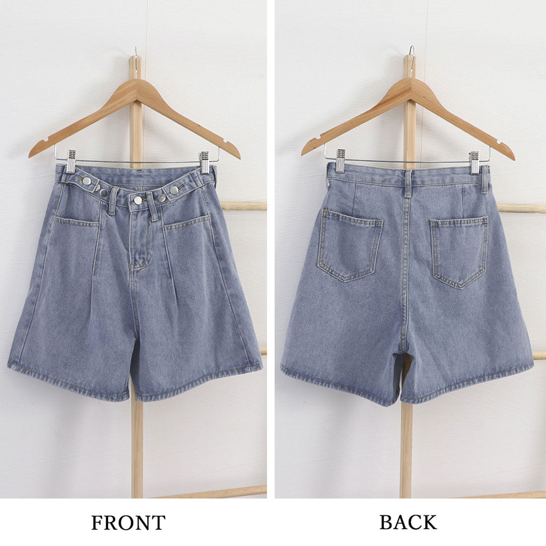 ロールアップ デニムショートパンツ 美脚