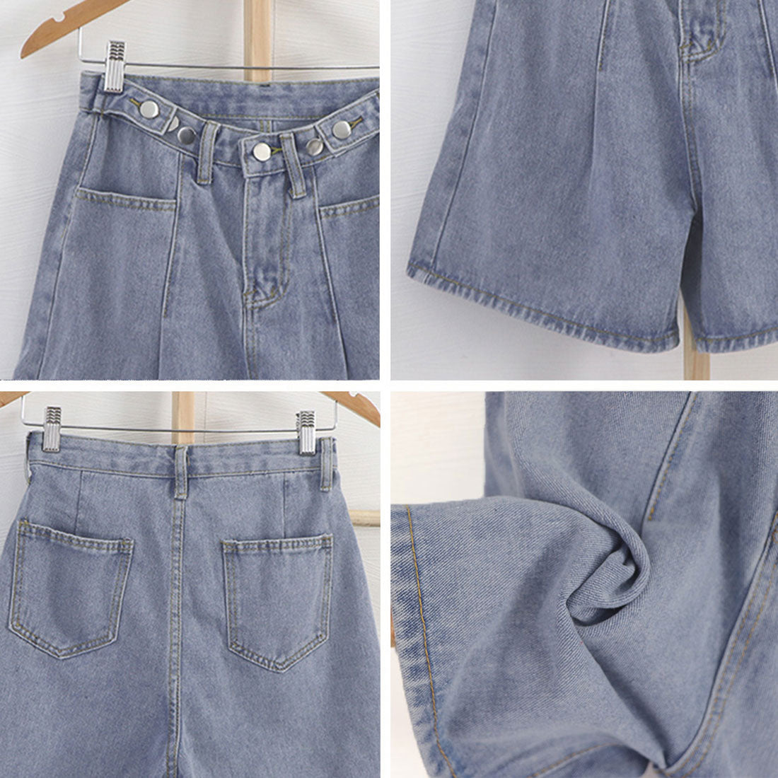 ロールアップ デニムショートパンツ 美脚