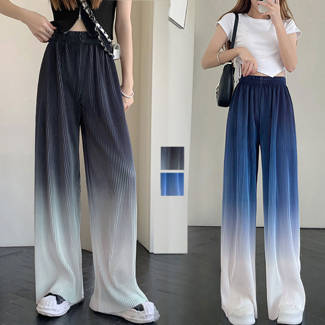 ワイドパンツ グラデーションパンツ 韓国