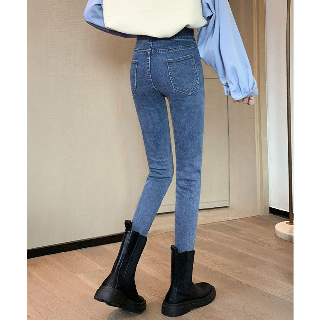 ハイウエスト デニムパンツ 美脚 脚長