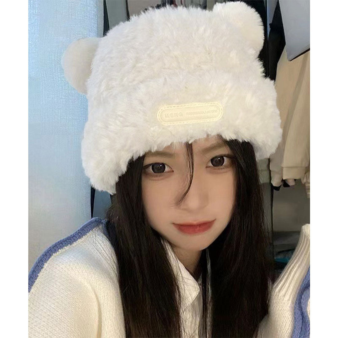 Bear ear hat boa hat Korean warm hat