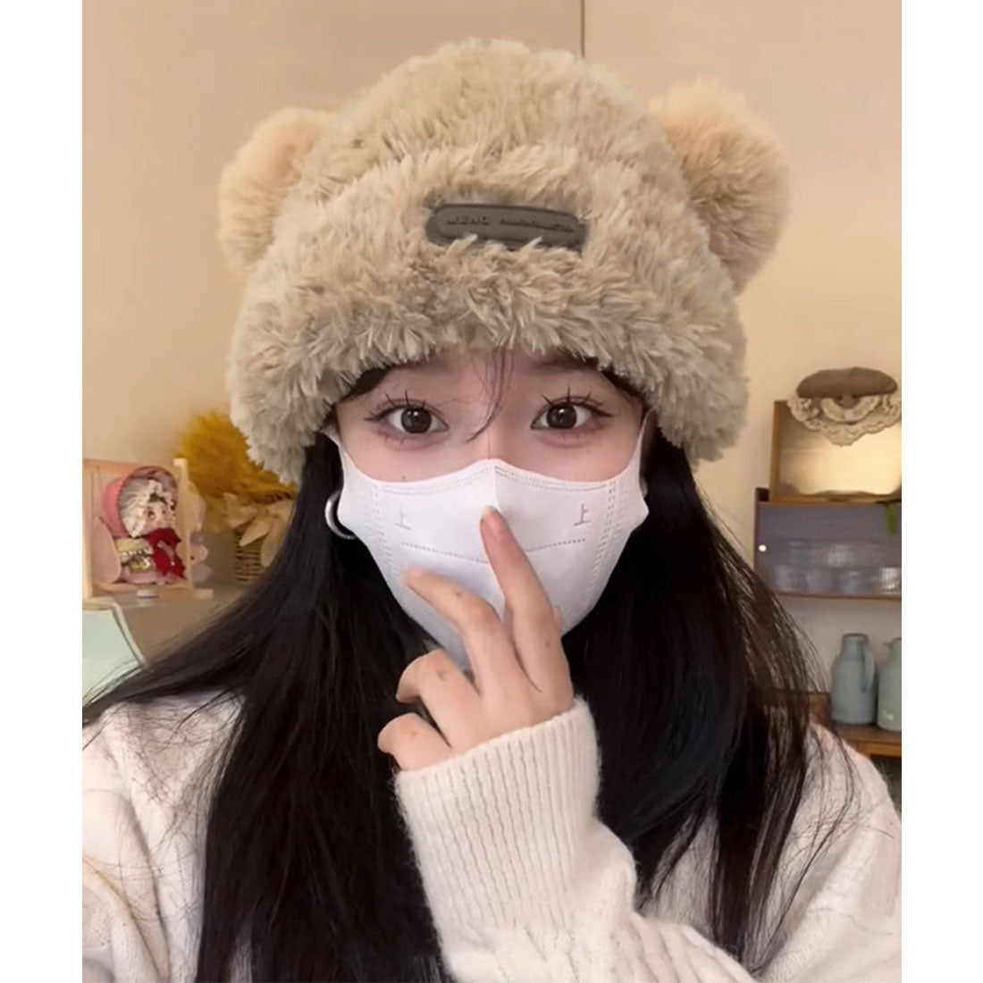 Bear ear hat boa hat Korean warm hat