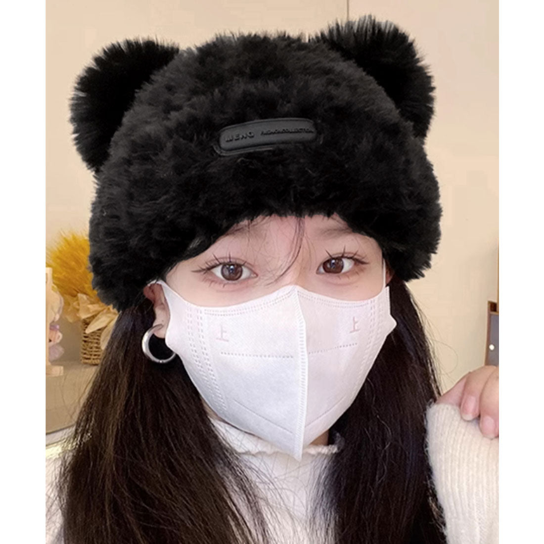 Bear ear hat boa hat Korean warm hat