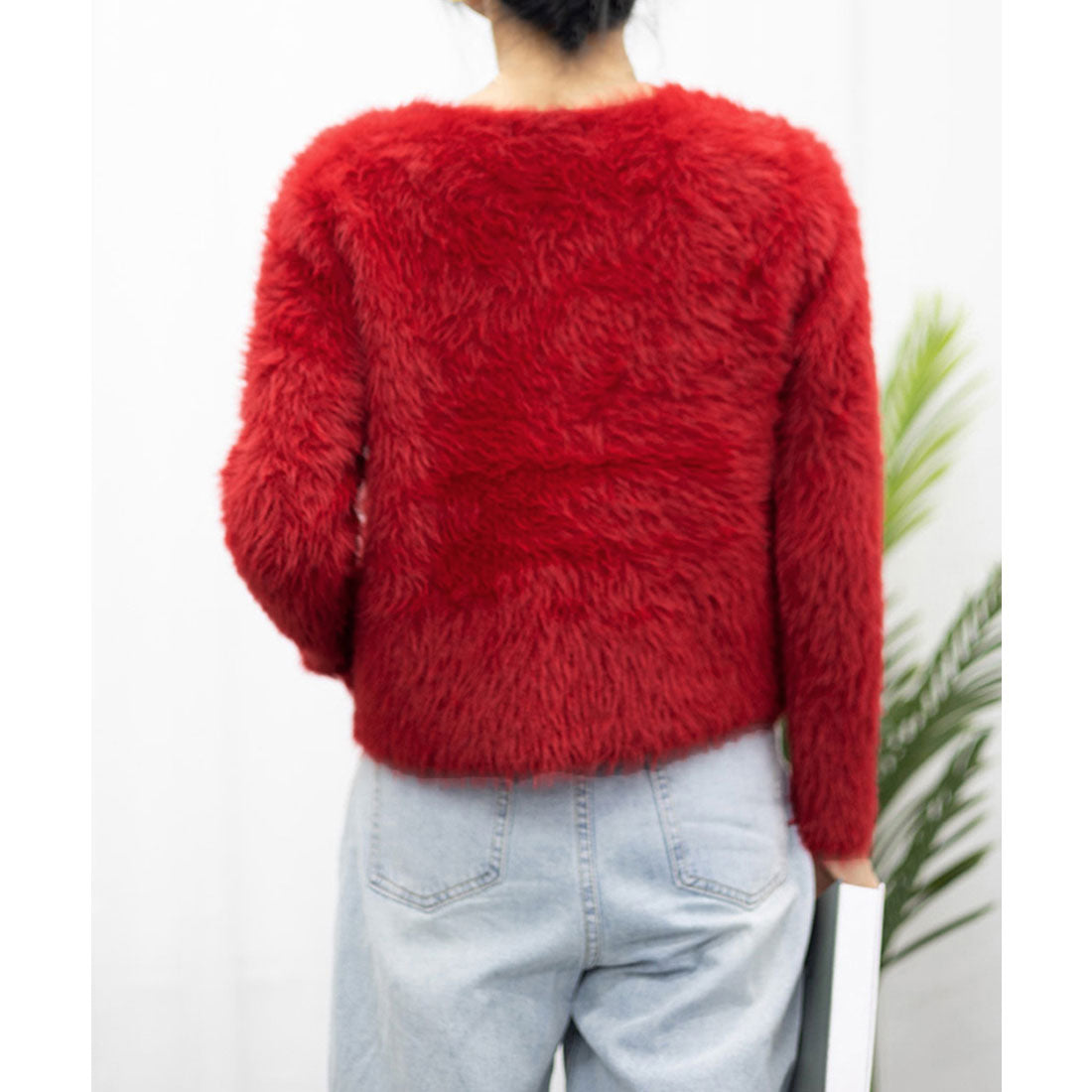 ミンクタッチカーディガン モヘアセーター アイボリー