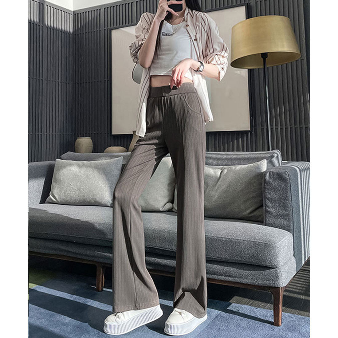 Mioniministore mioniministore半火炬褲子女士長褲