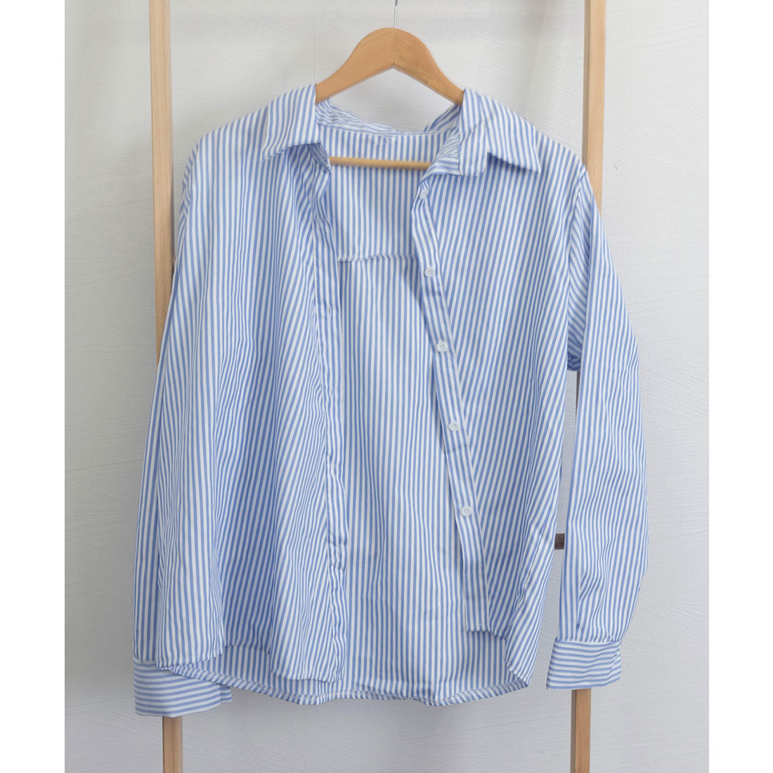 ミニミニストア miniministore シャツブラウス 長袖 レディース 韓国風 （ブルー） ブルー