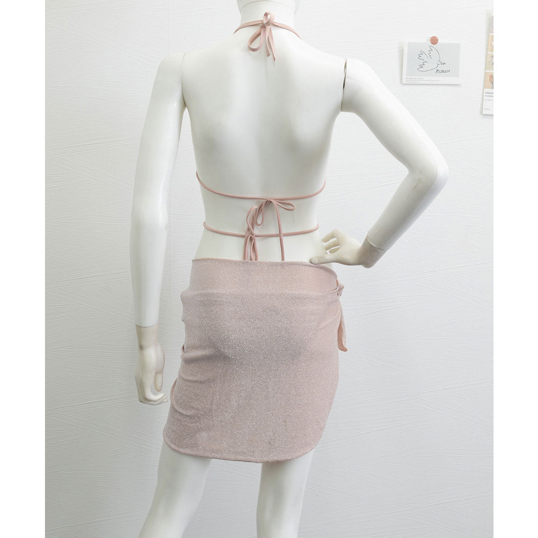 ミニミニストア miniministore ビキニ水着3点セット ビジュー付き水着 【返品不可商品】 （スモークピンク） スモークピンク