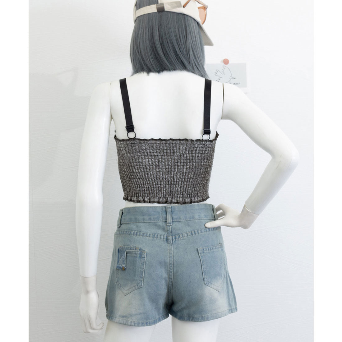 miniministore miniministore 正面按鈕配色 緞帶吊帶衫 韓式