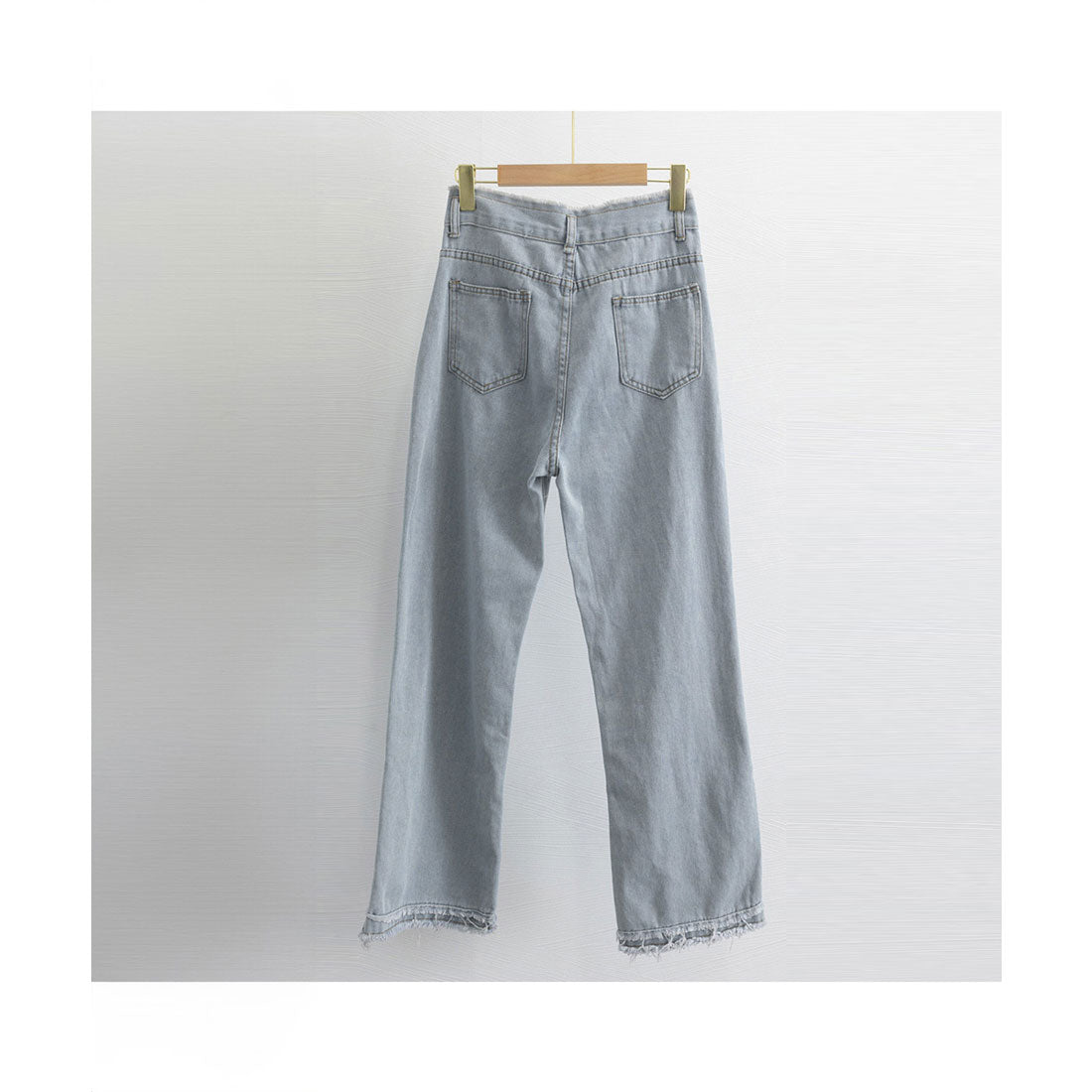 ミニミニストア miniministore フリンジ デニムパンツ ハイウエスト美脚