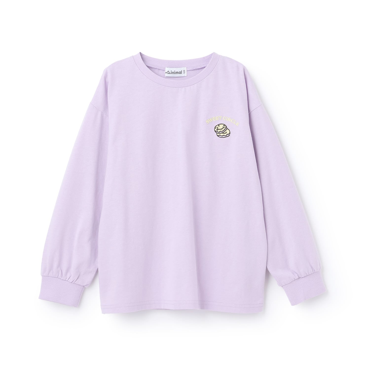 ミニマル minimal 【綿100%】【防汚】ドーナツフォトプリント長袖Tシャツ （ラベンダー） ラベンダー
