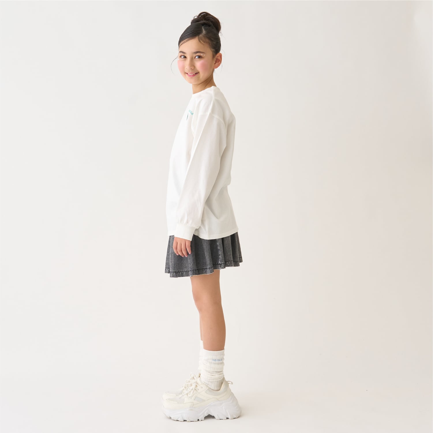 ミニマル minimal 【綿100%】【防汚】ドーナツフォトプリント長袖Tシャツ （ラベンダー） ラベンダー