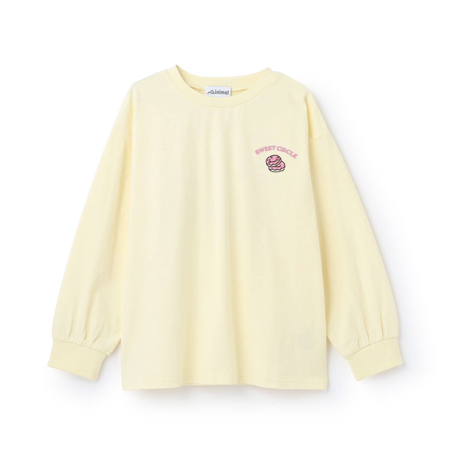 ミニマル minimal 【綿100%】【防汚】ドーナツフォトプリント長袖Tシャツ （黄） 黄