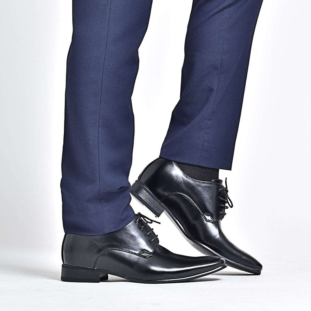 MM/ONE 6cm up long leg plain toe lace-up shoes