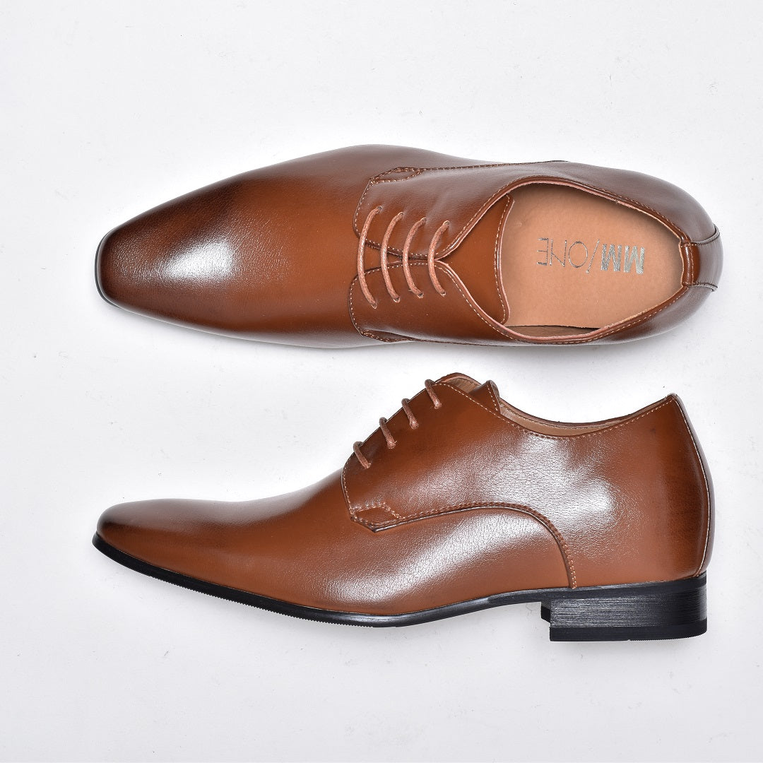 MM/ONE 6cm up long leg plain toe lace-up shoes