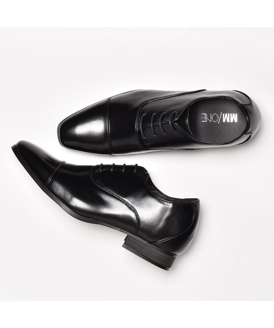 エムエムワン MM/ONE 6cmアップロングレッグストレートチップレースアップシューズ
