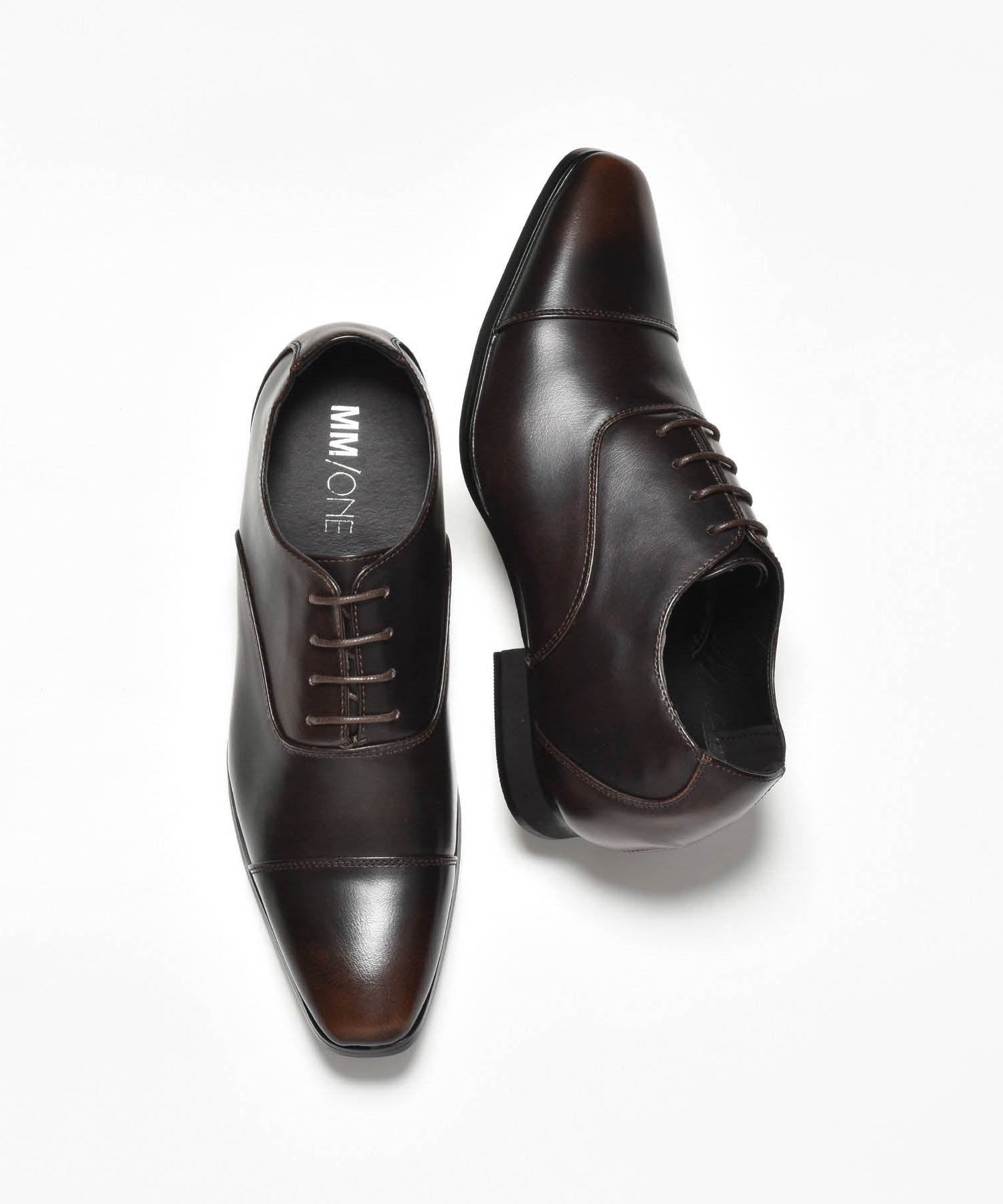 エムエムワン MM/ONE 6cmアップロングレッグストレートチップレースアップシューズ