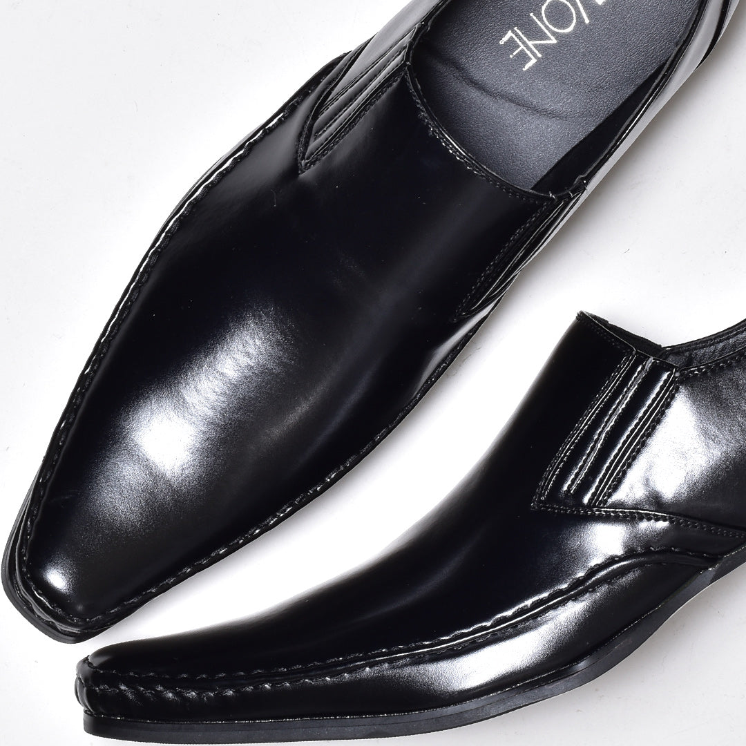MM/ONE Plain Toe Long Nose Slip-on Business Shoes