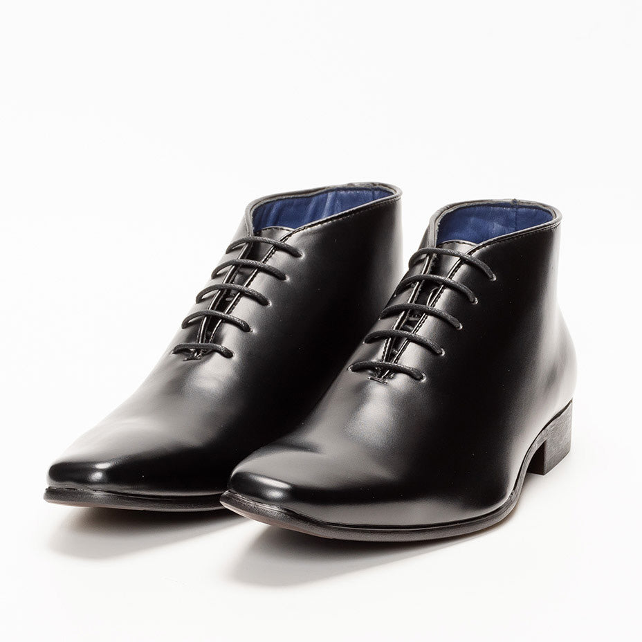 MM/ONE Hole Cut Design Plain Toe Dress Boots