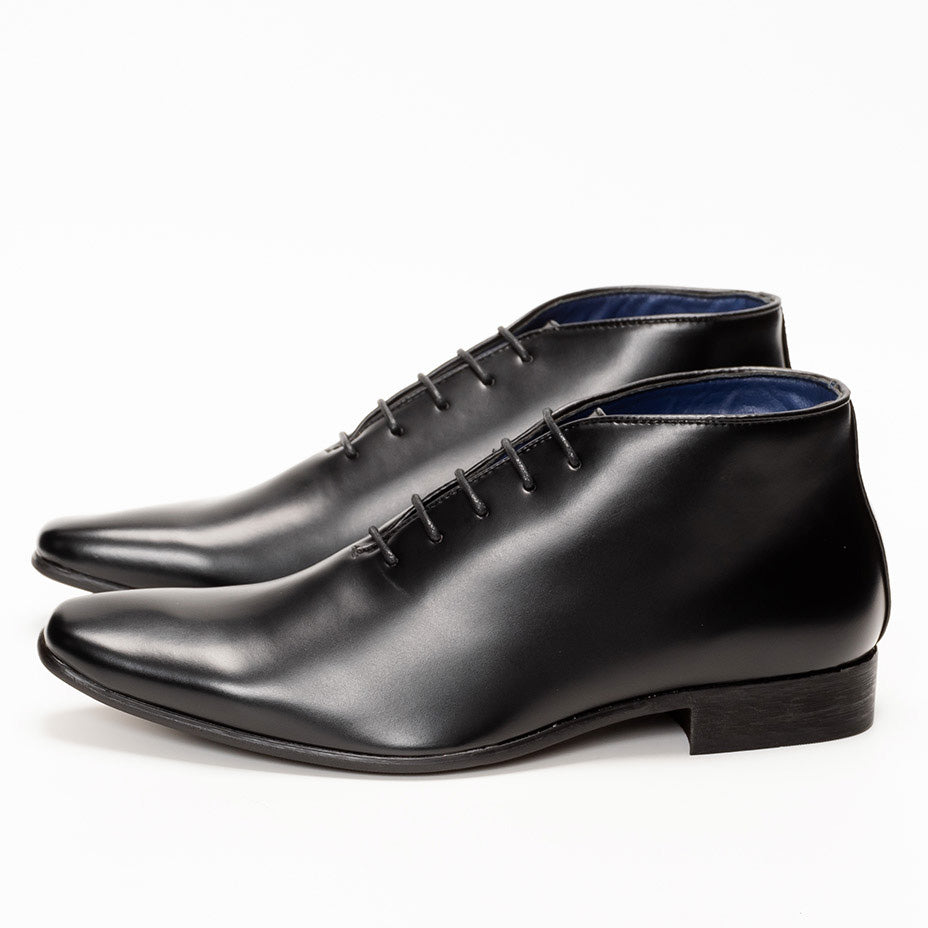 MM/ONE Hole Cut Design Plain Toe Dress Boots