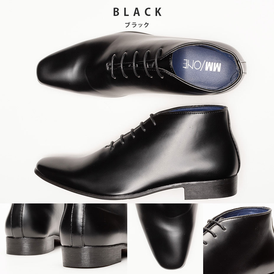 MM/ONE Hole Cut Design Plain Toe Dress Boots